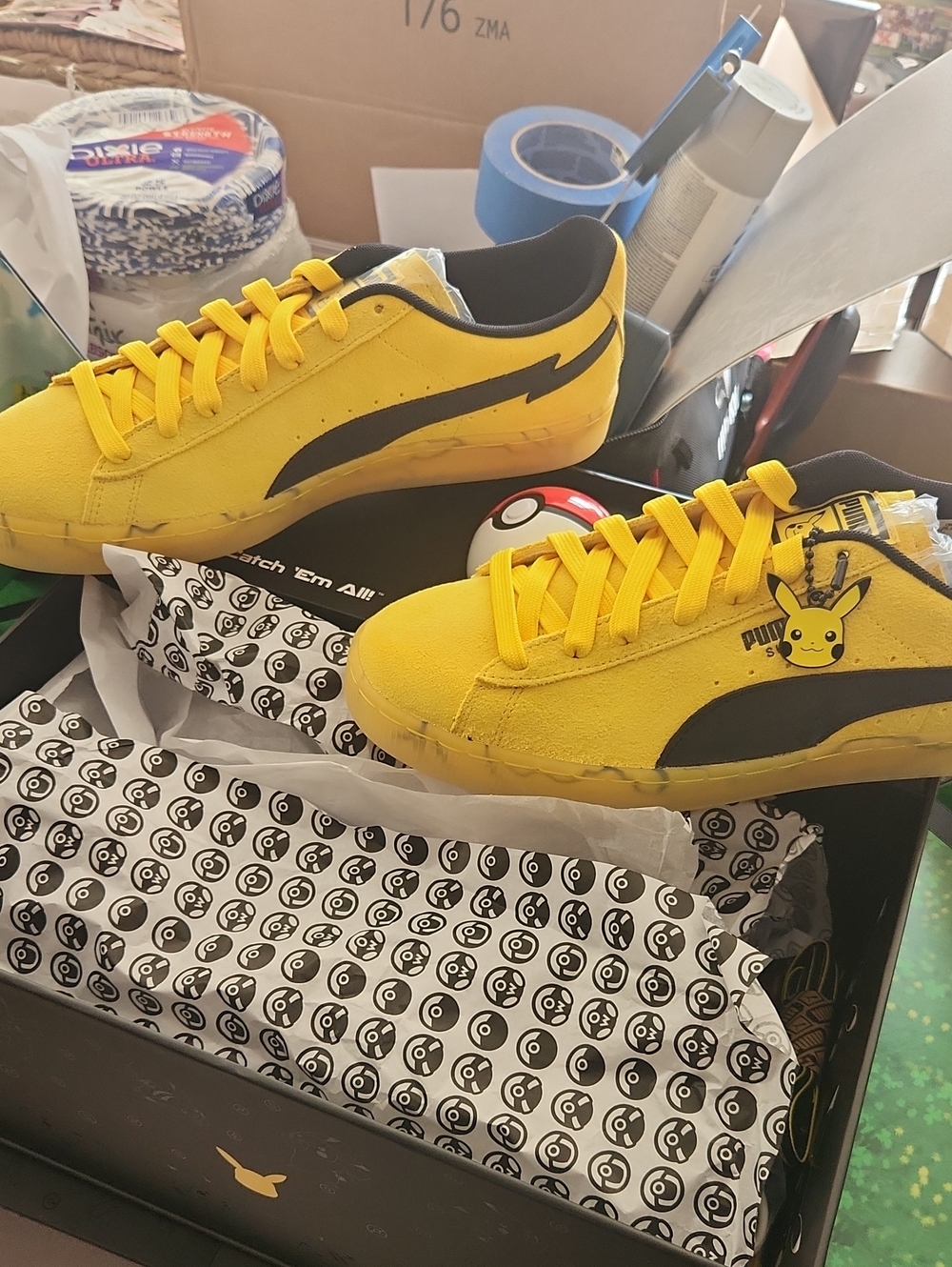 Puma Yellow and Black LIMITED ONLY 300 MADE!! Pikachu Suede Sneakers